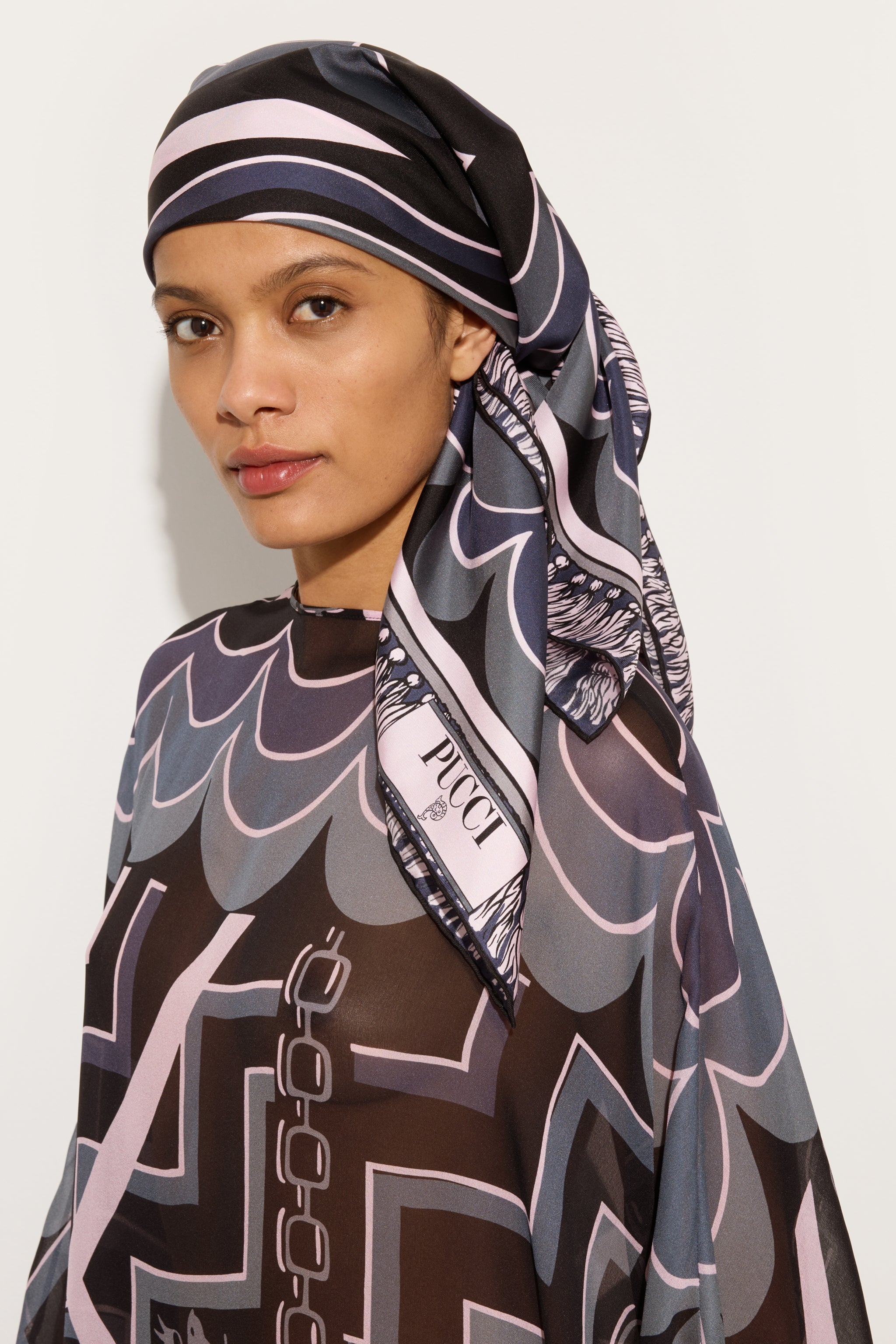 Pucci Istrice Print Silk Carre