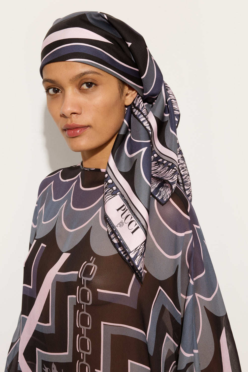 Pucci Istrice Print Silk Carre