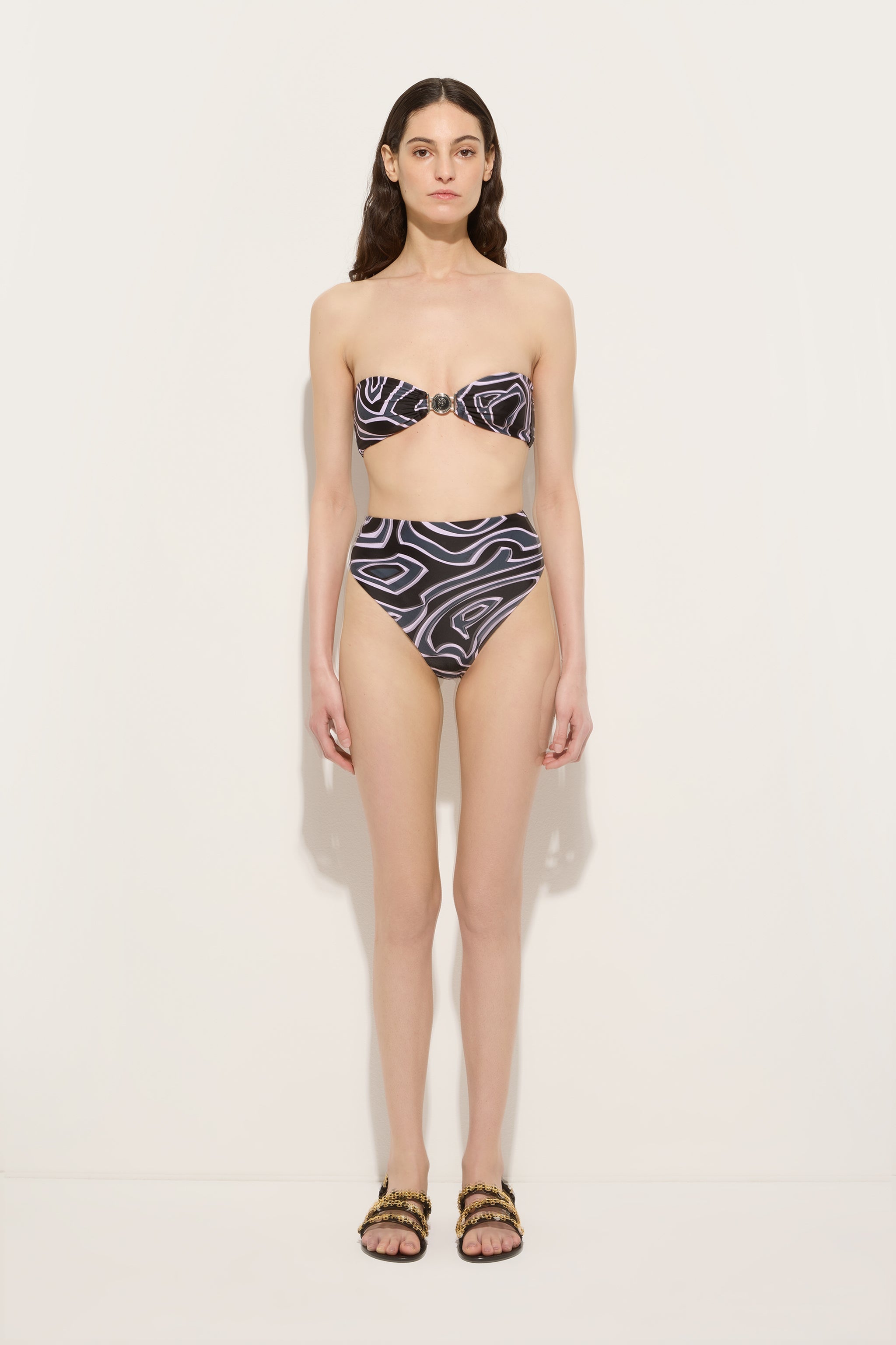 Pucci Labirinto Print Bandeau Bikini Top