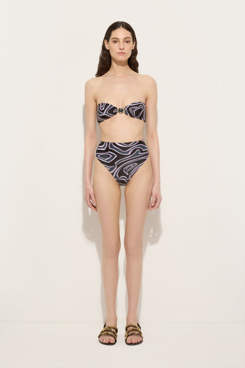 Pucci Labirinto Print Bandeau Bikini Top