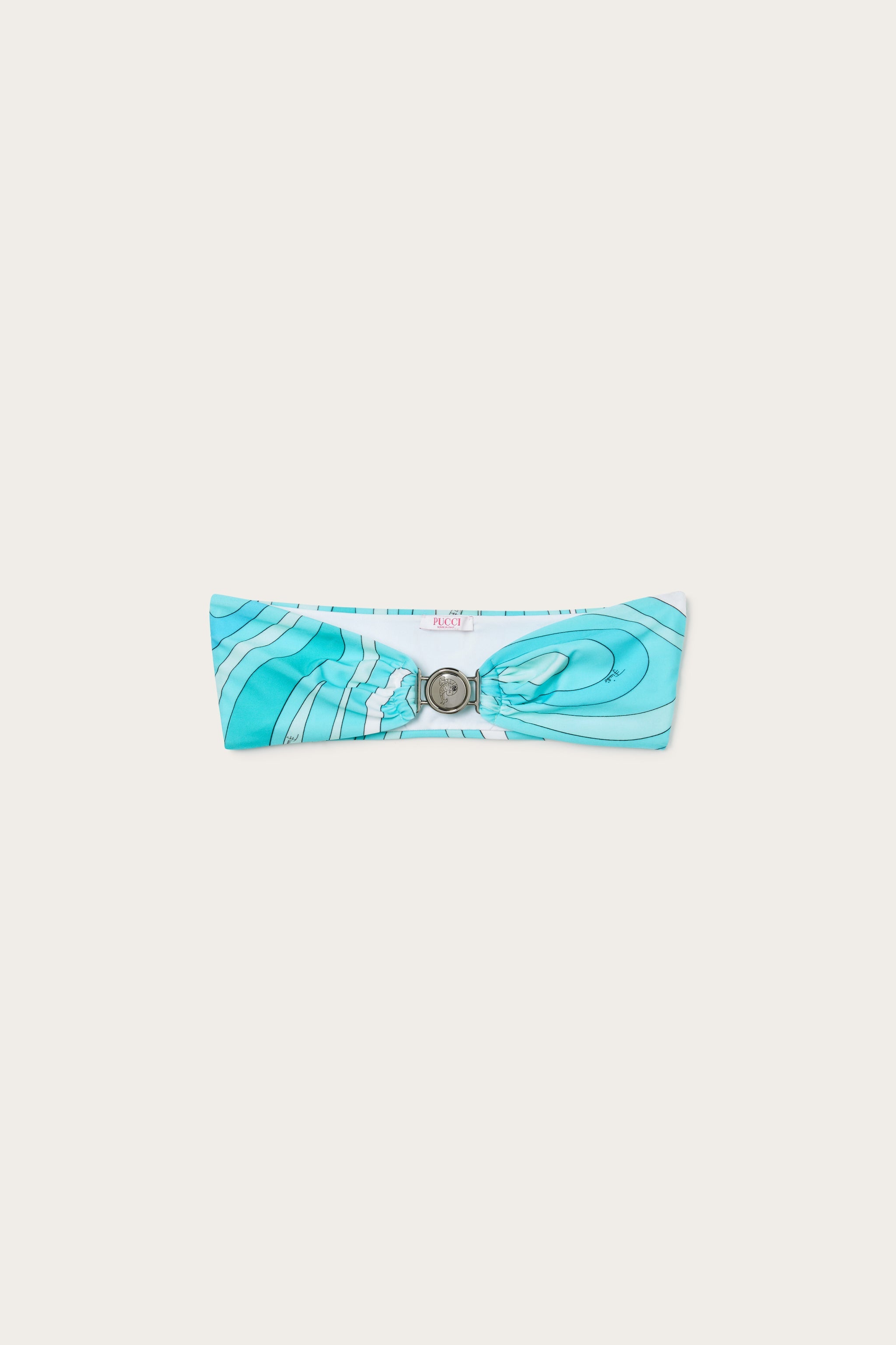Pucci Marmo Print Bandeau Bikini Top