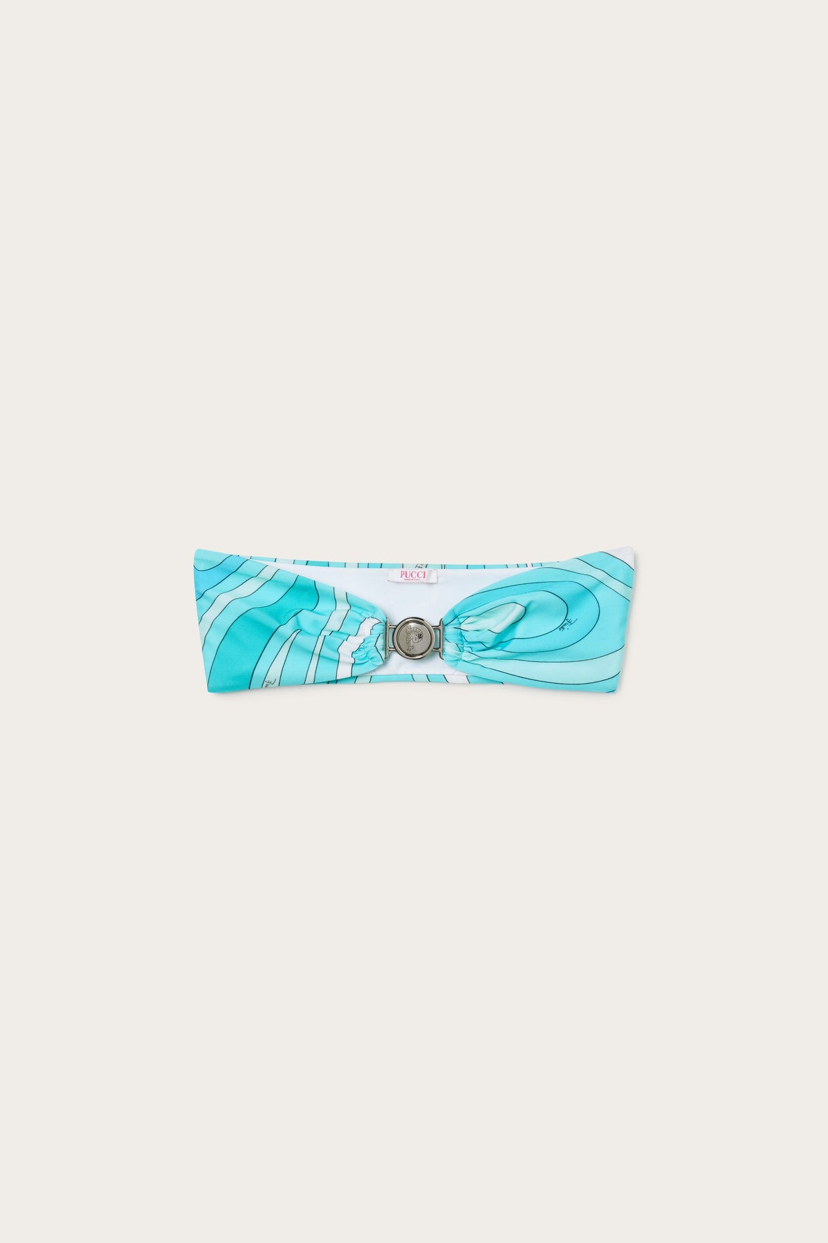 Pucci Marmo Print Bandeau Bikini Top