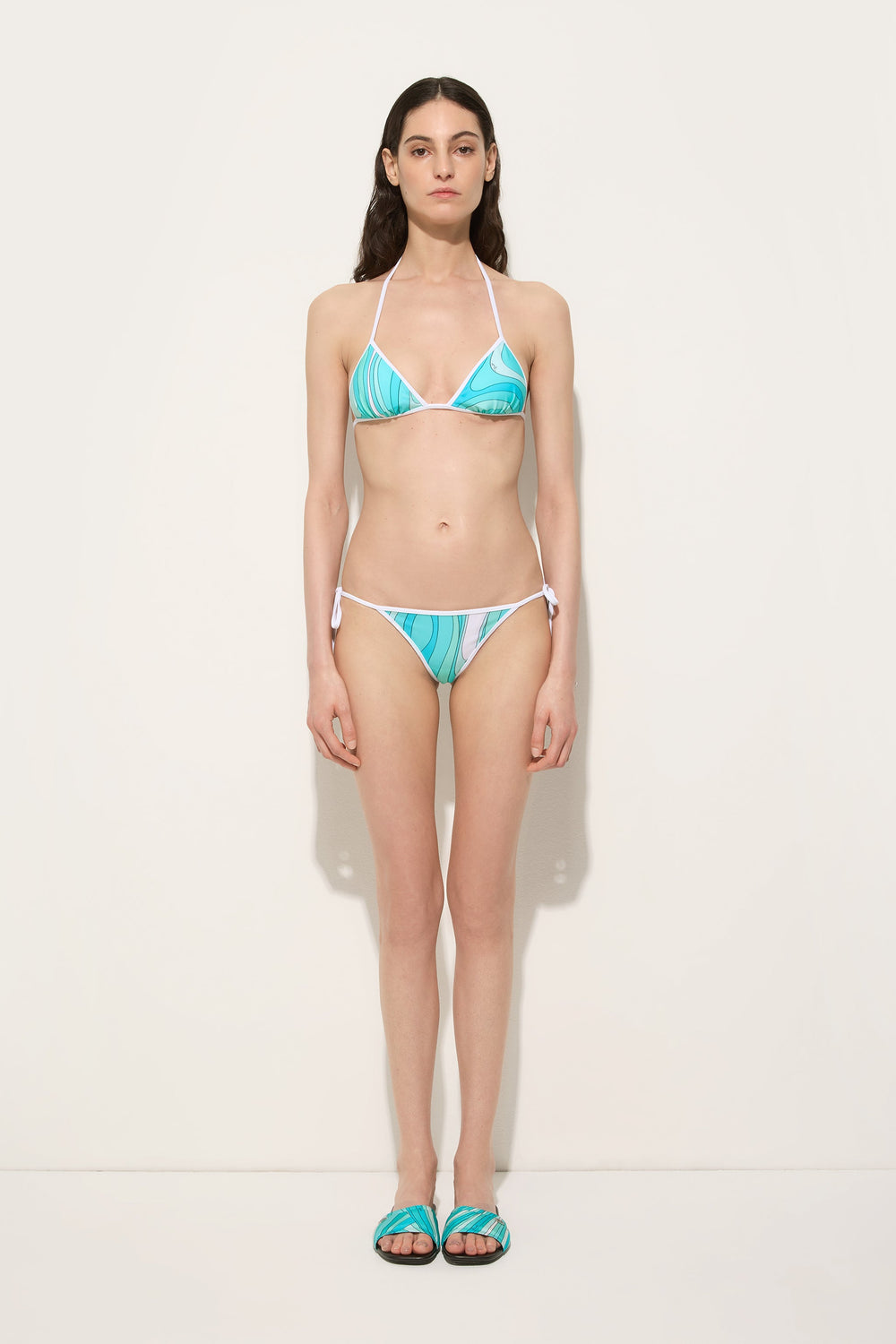 Pucci Marmo Print Triangle Bikini Top