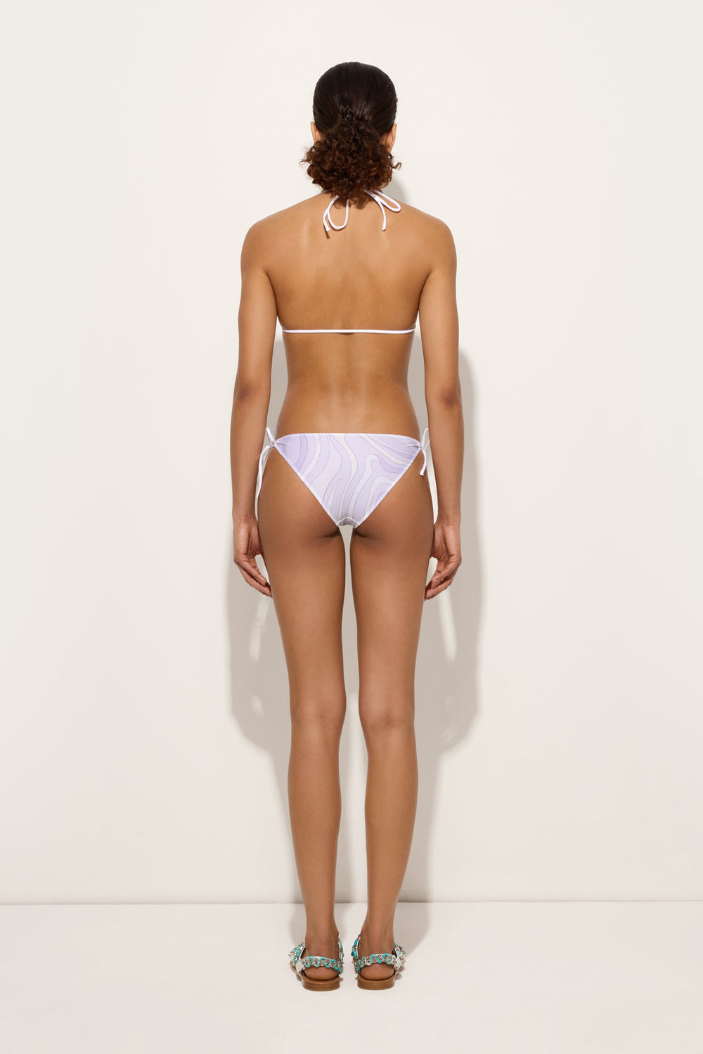 Pucci Marmo Print Bikini Bottom with Ties