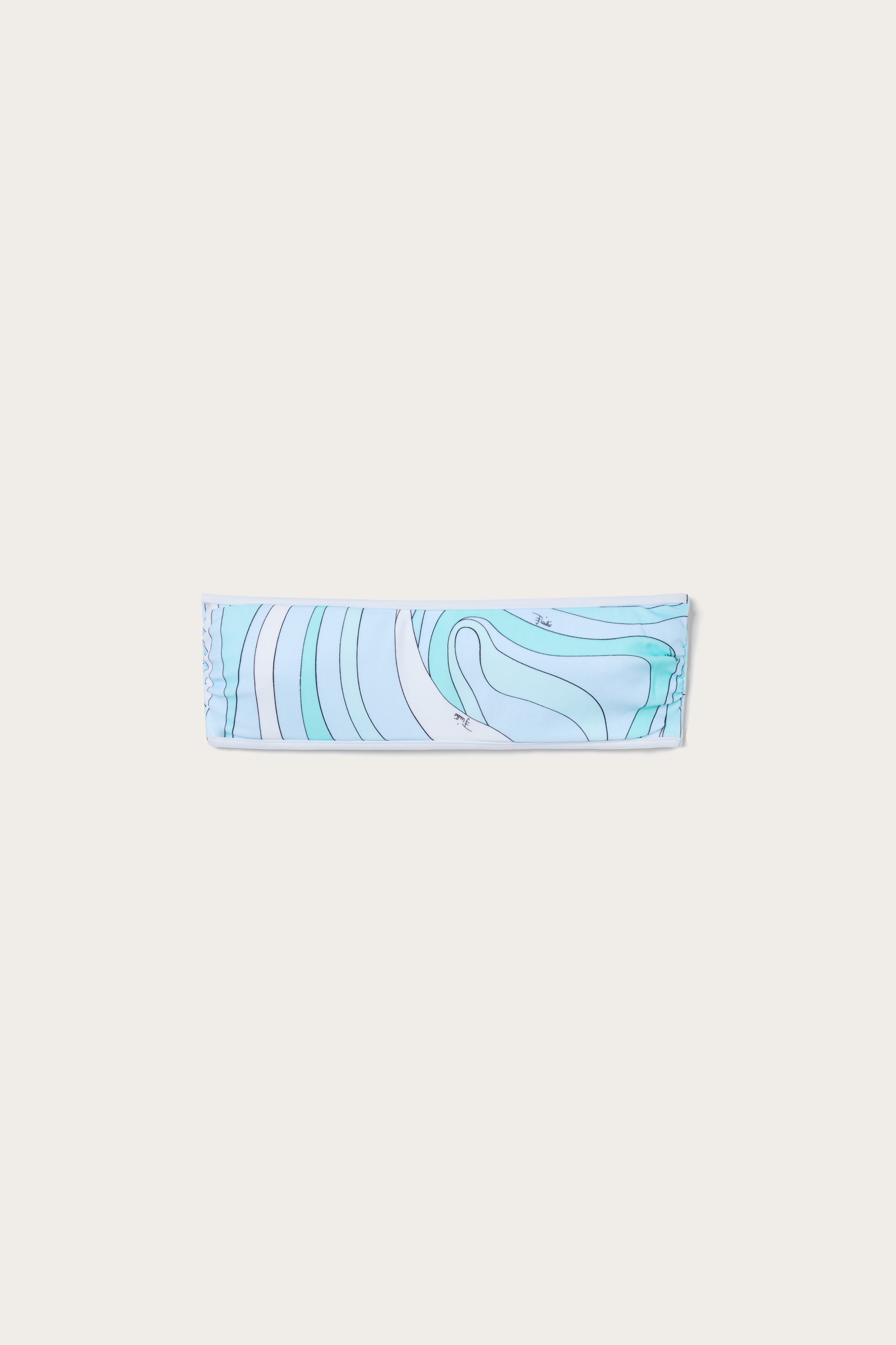 Pucci Marmo Print Bandeau Bikini Top