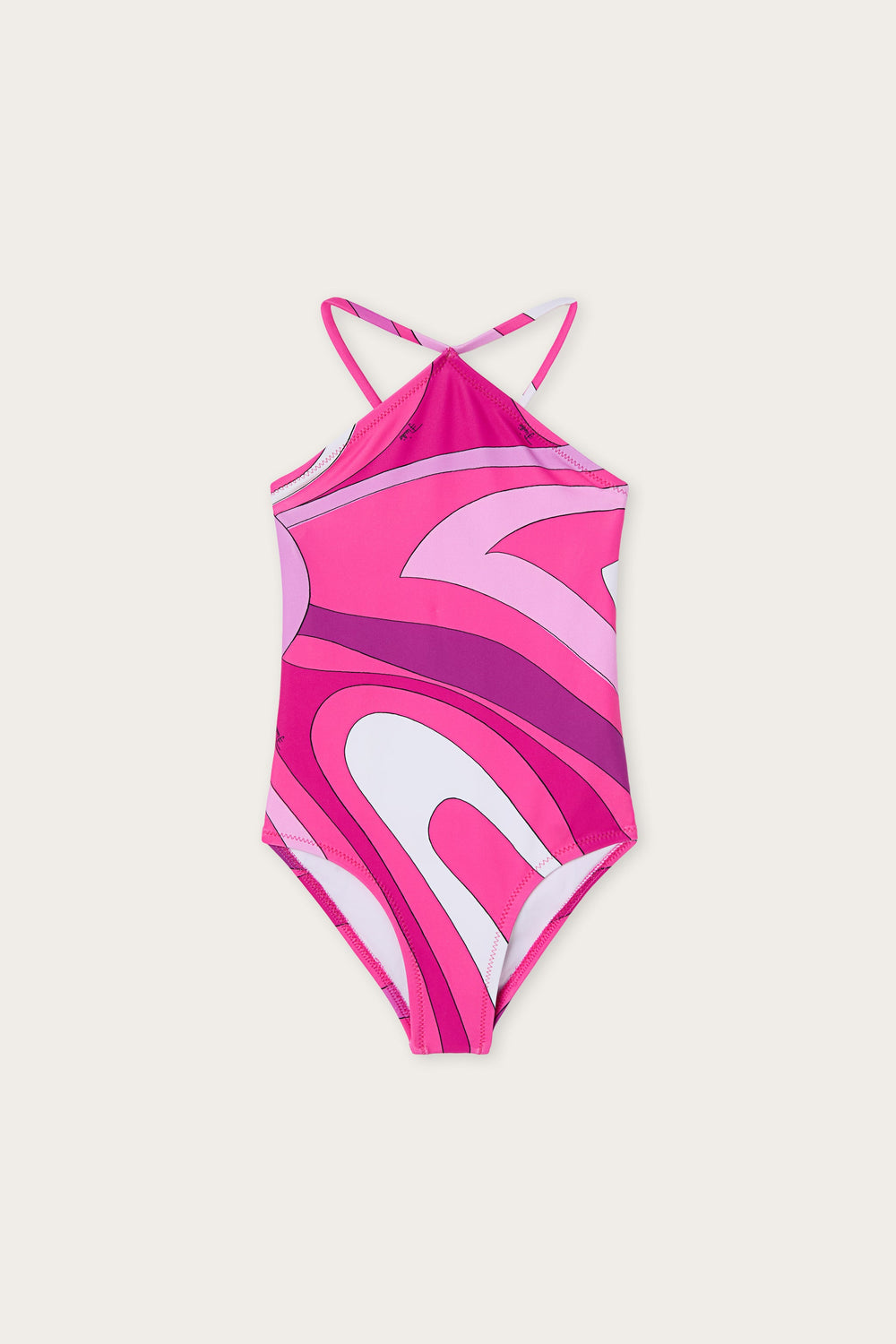 Pucci Marmo Print Cross-Over One-Piece Swimsuit