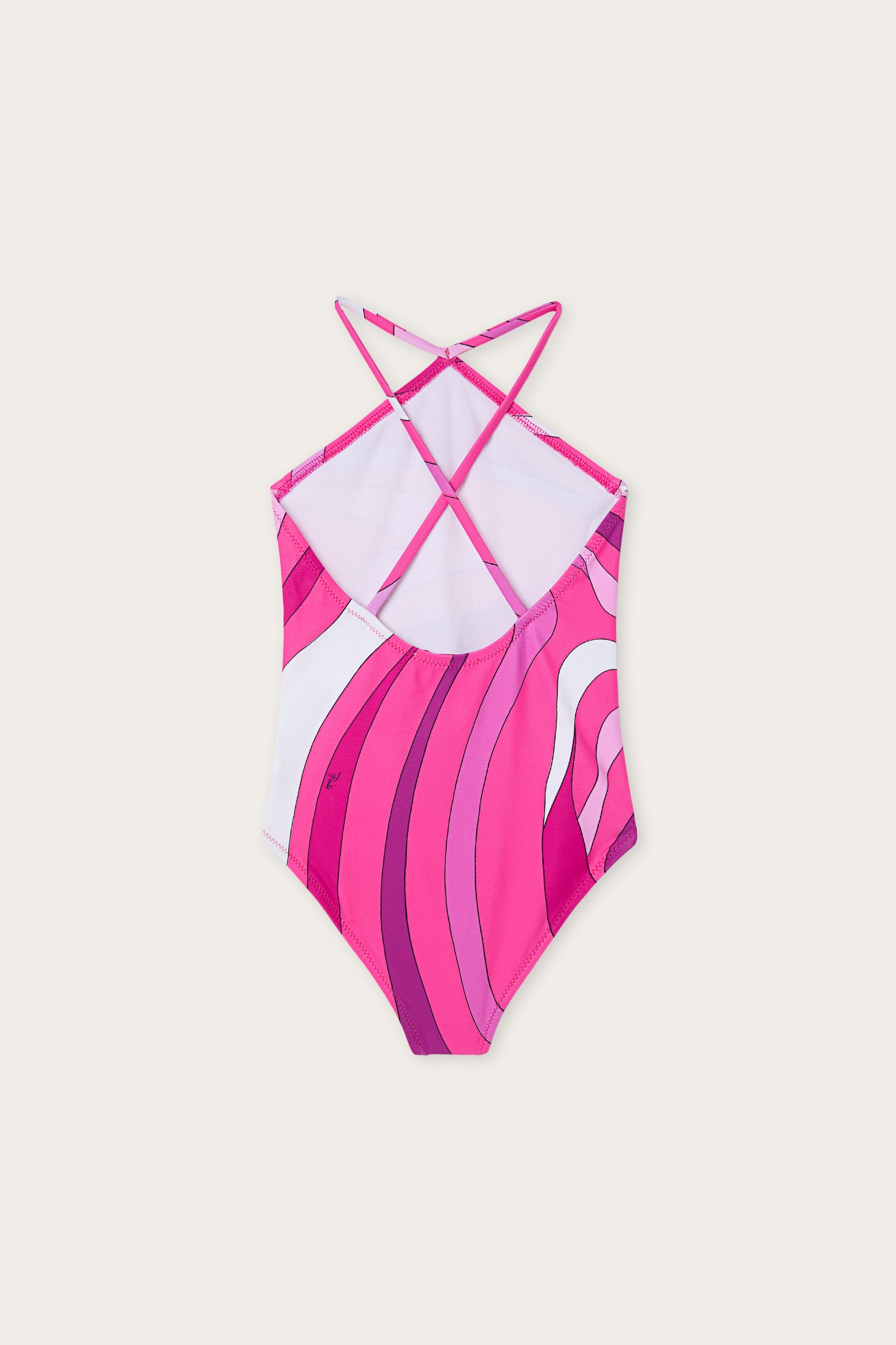 Pucci Marmo Print Cross-Over One-Piece Swimsuit