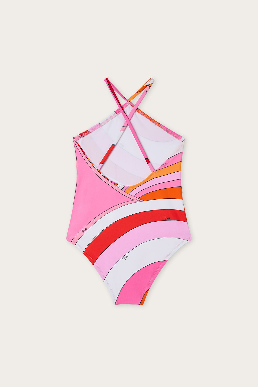 Pucci Iride Print Cross-Over One-Piece Swimsuit
