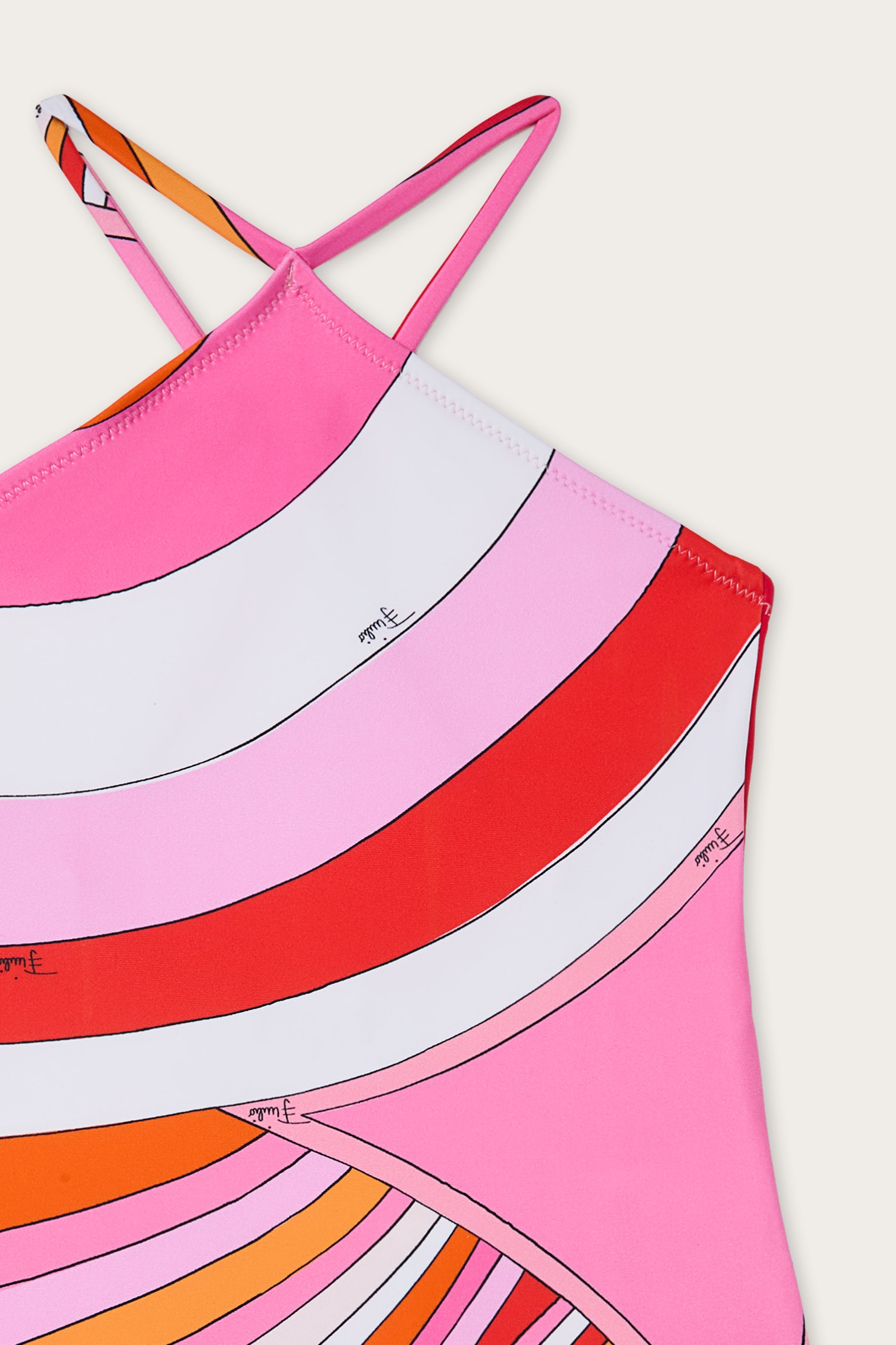Pucci Iride Print Cross-Over One-Piece Swimsuit