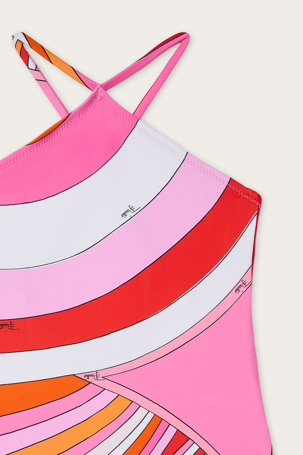 Pucci Iride Print Cross-Over One-Piece Swimsuit