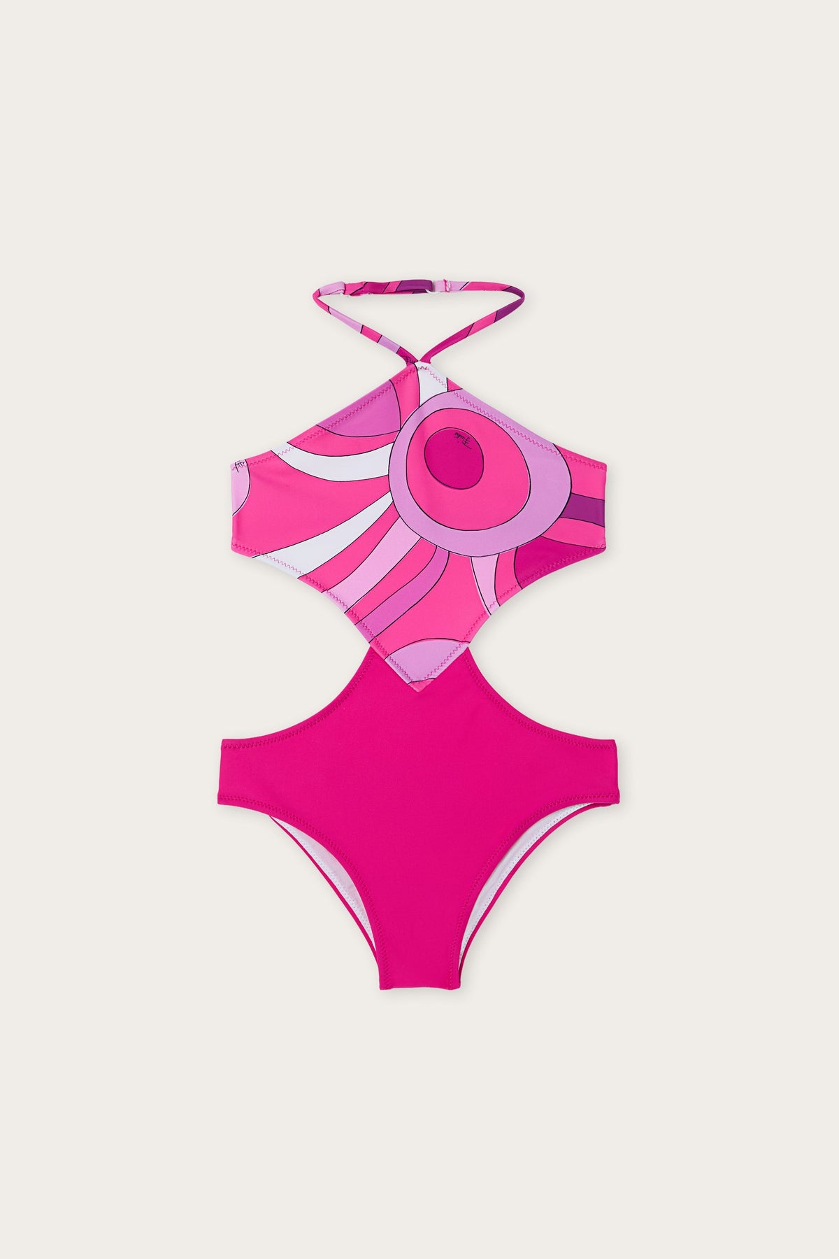 Pucci Marmo Print Cut-Out One-Piece Swimsuit