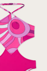 Pucci Marmo Print Cut-Out One-Piece Swimsuit