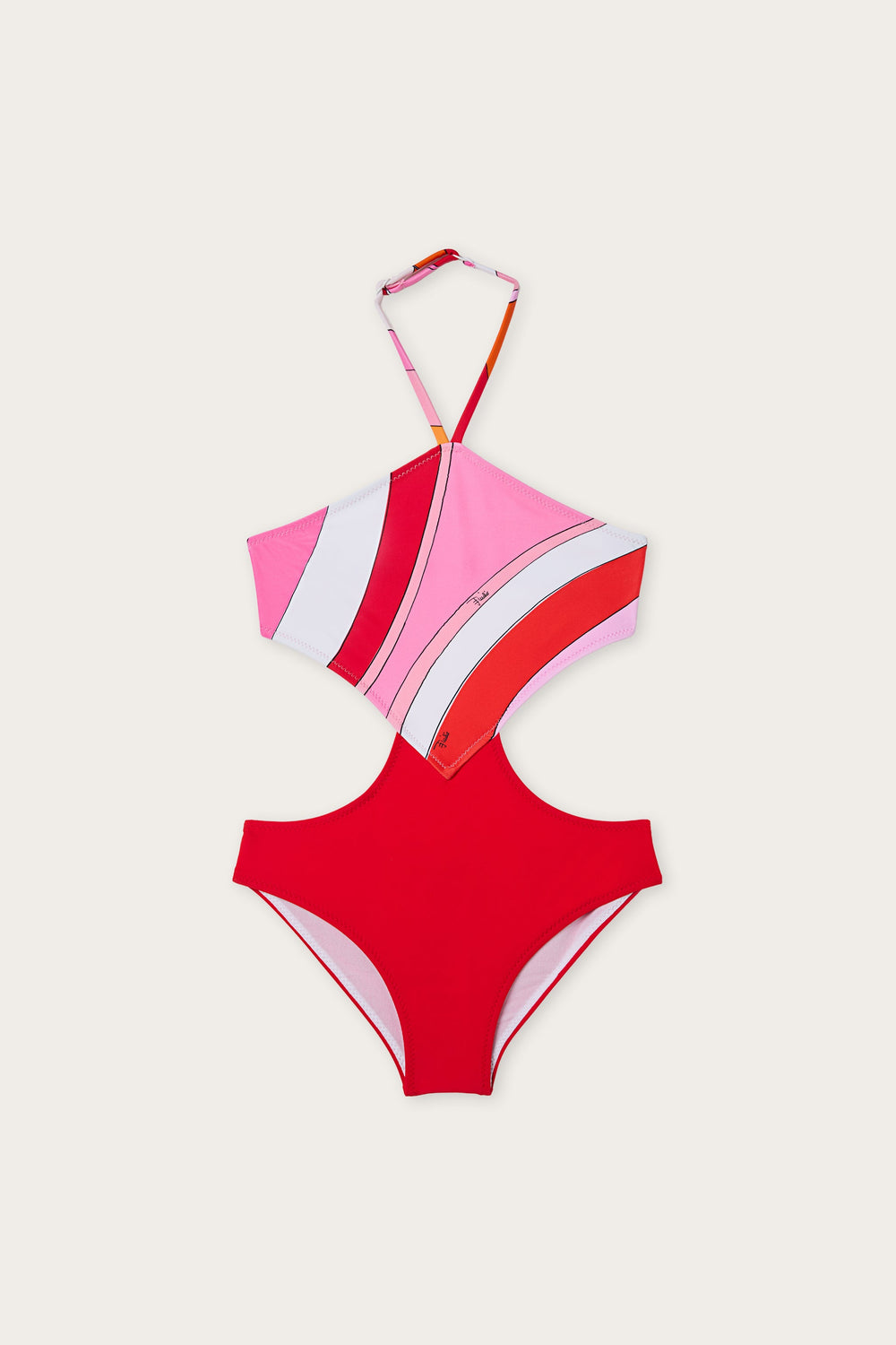 Pucci Iride Print Cut-Out One-Piece Swimsuit