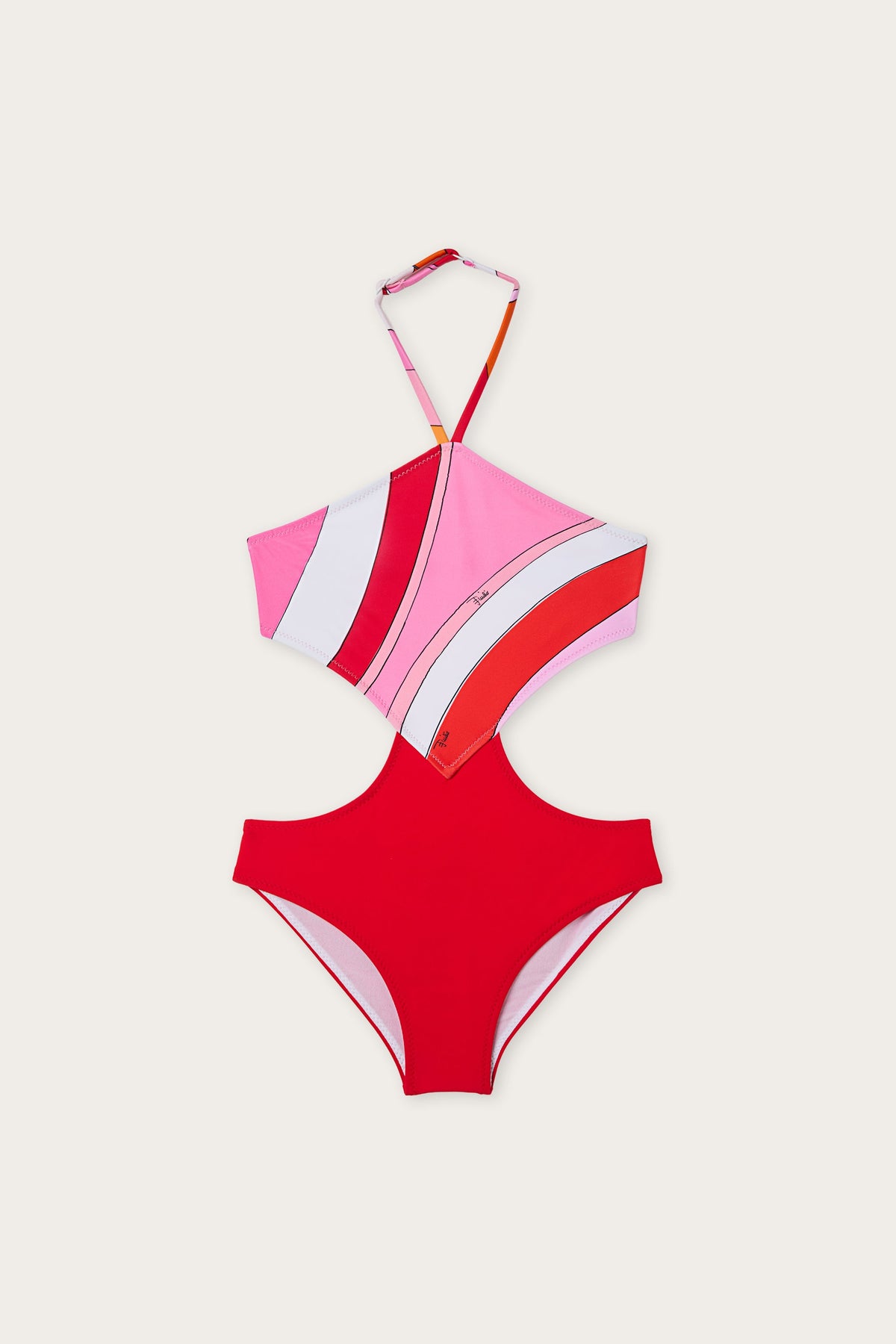 Pucci Iride Print Cut-Out One-Piece Swimsuit