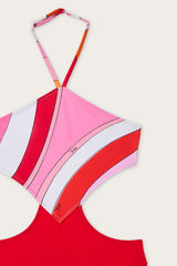 Pucci Iride Print Cut-Out One-Piece Swimsuit