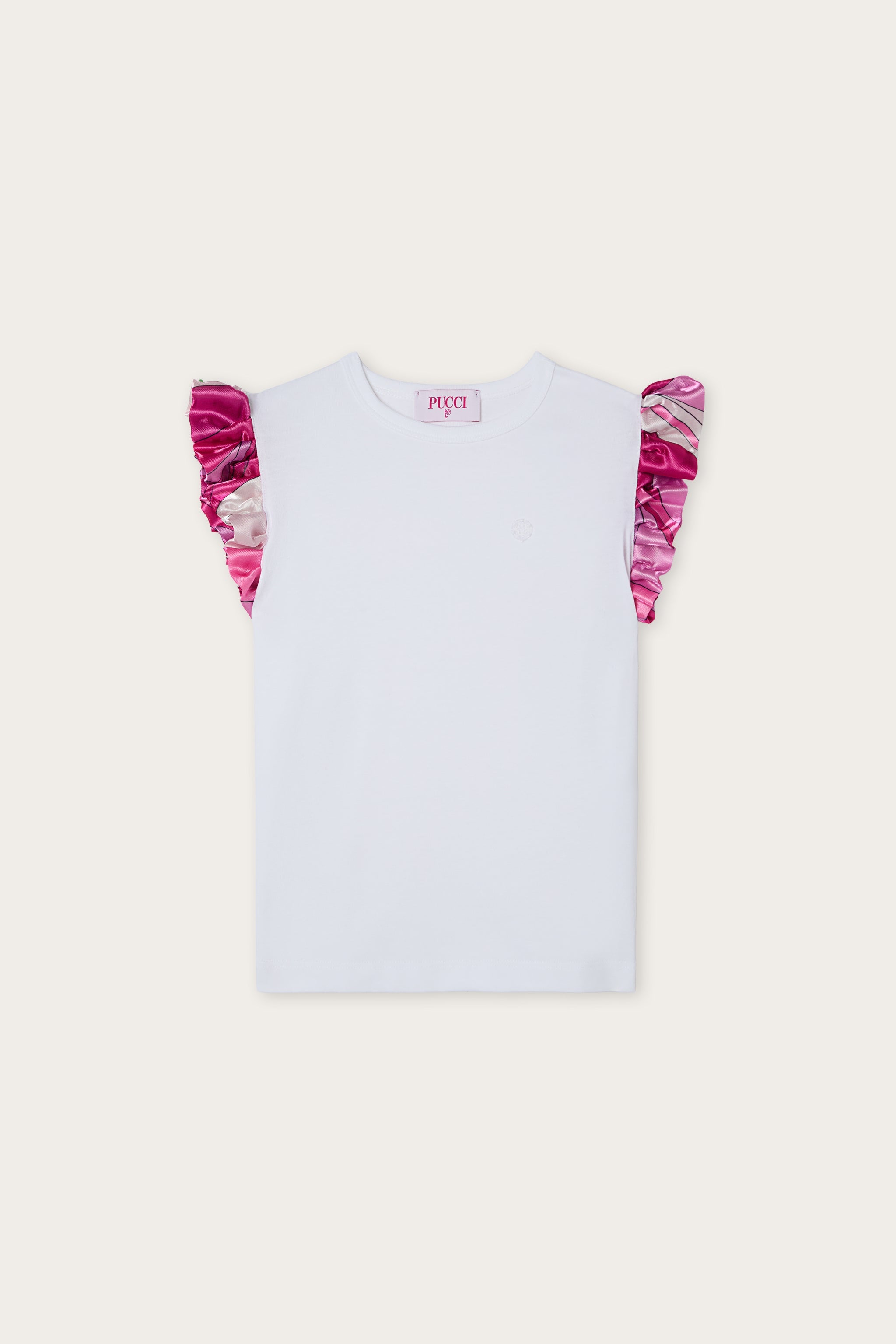 Pucci T-shirt with Satin Sleeves