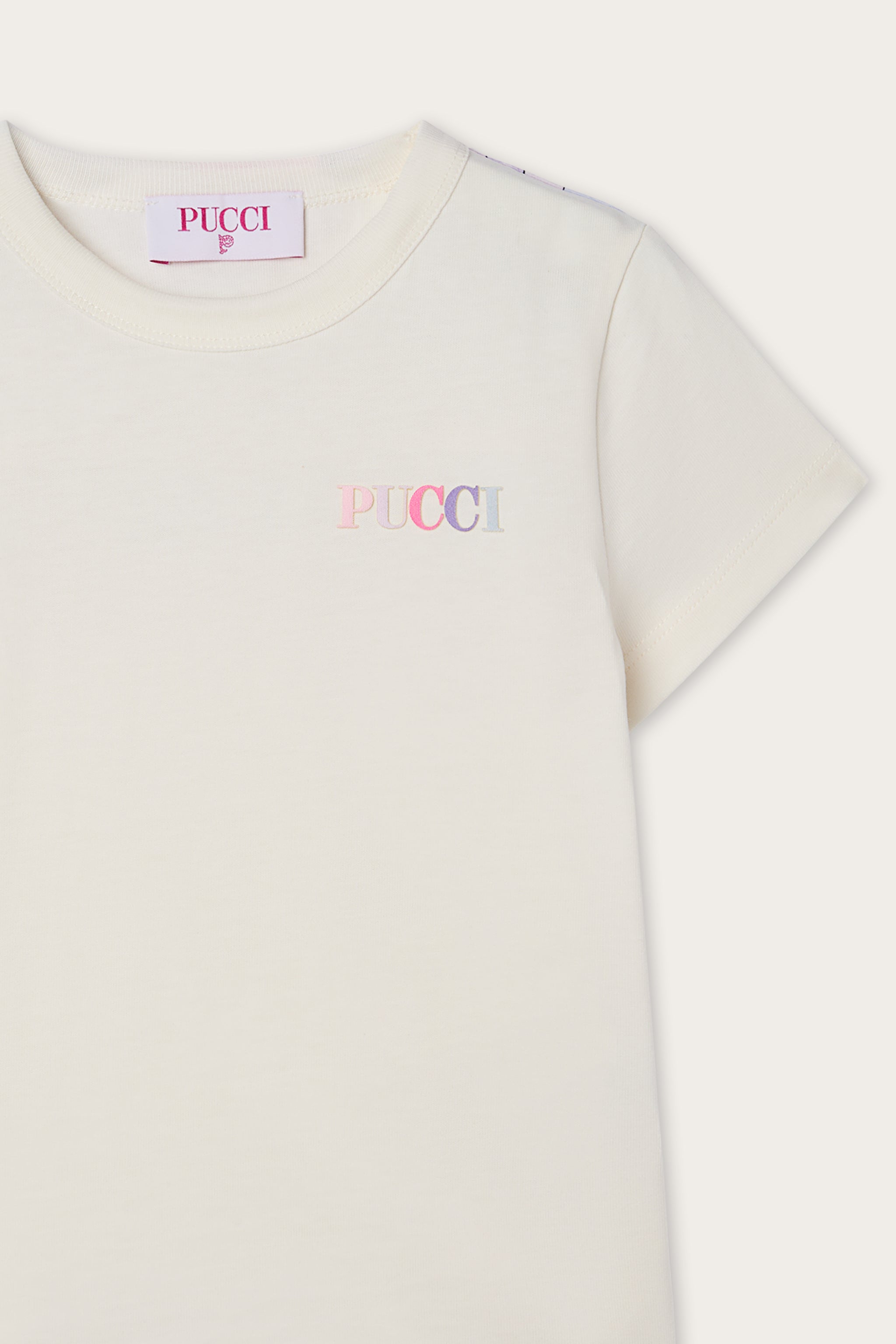 Pucci Embroidered T-shirt with Logo and Ruffle
