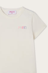 Pucci Embroidered T-shirt with Logo and Ruffle