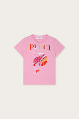 Pucci T-shirt with Embroidered Logo and Fish