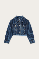 Pucci Denim Jacket with Laser-Cut Marmo Print