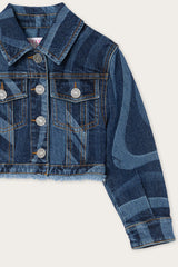 Pucci Denim Jacket with Laser-Cut Marmo Print