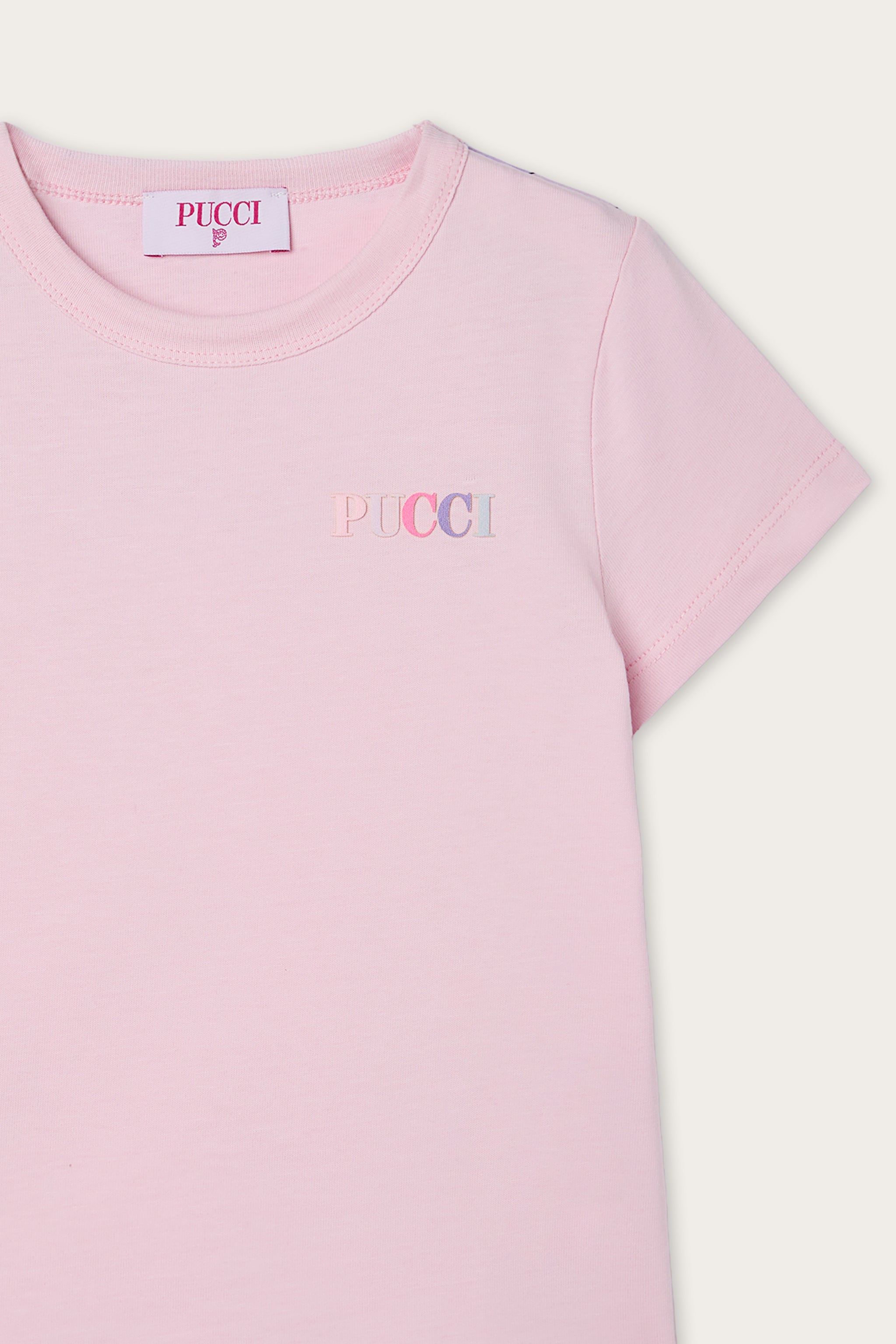Pucci Embroidered T-shirt with Logo and Ruffle