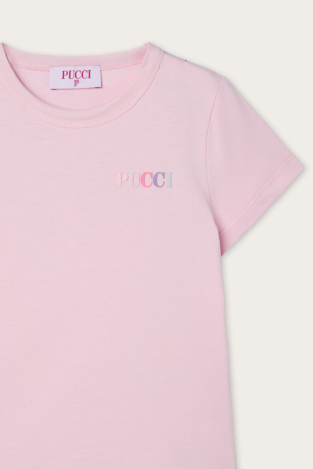 Pucci Embroidered T-shirt with Logo and Ruffle