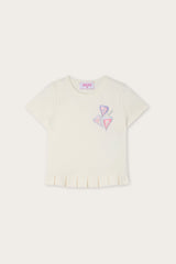 Pucci Embroidered T-shirt with Pleated Hem