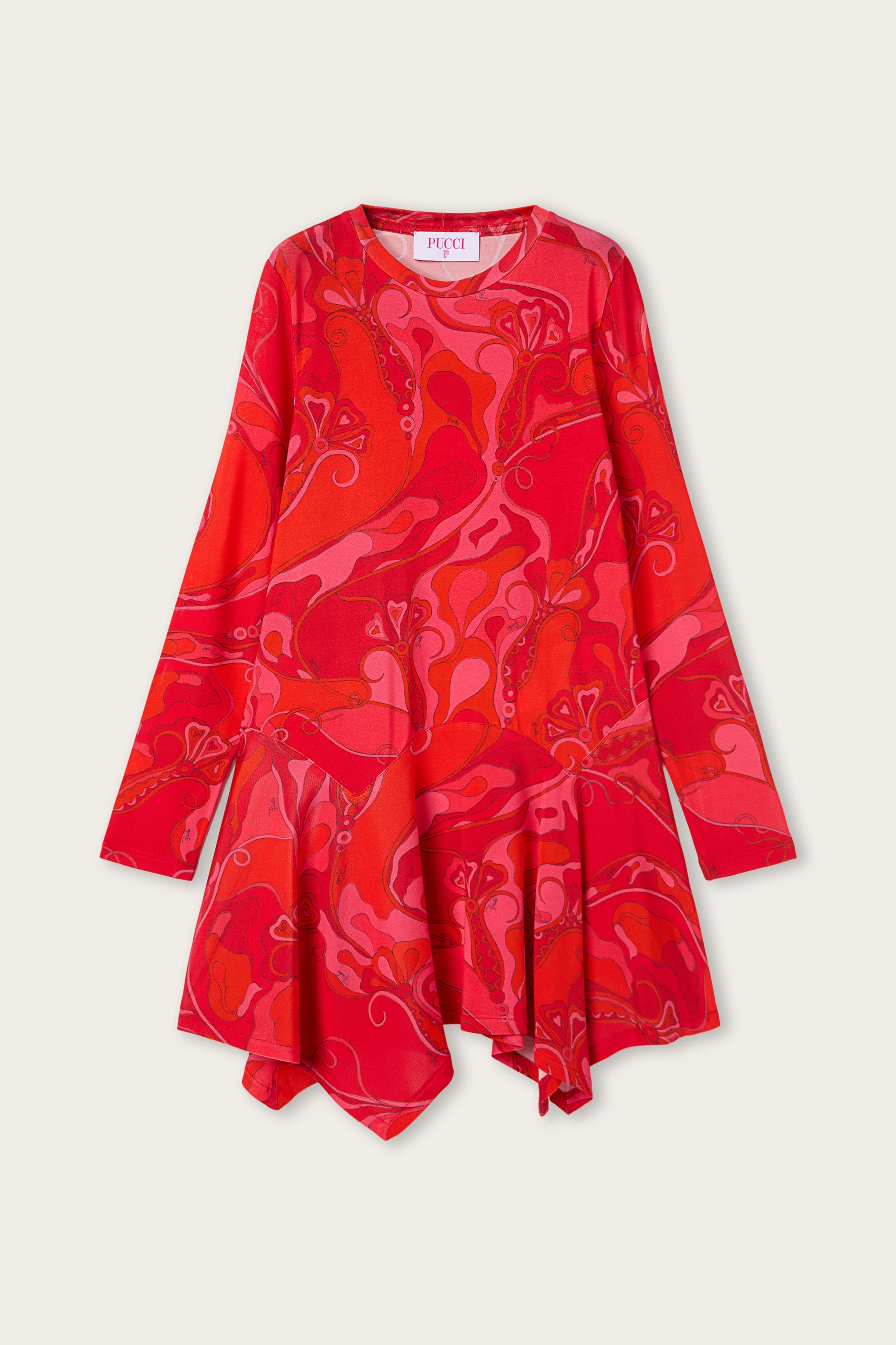 Pucci Asymmetrical Hem Dress with Orchidee Print