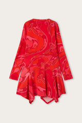 Pucci Asymmetrical Hem Dress with Orchidee Print
