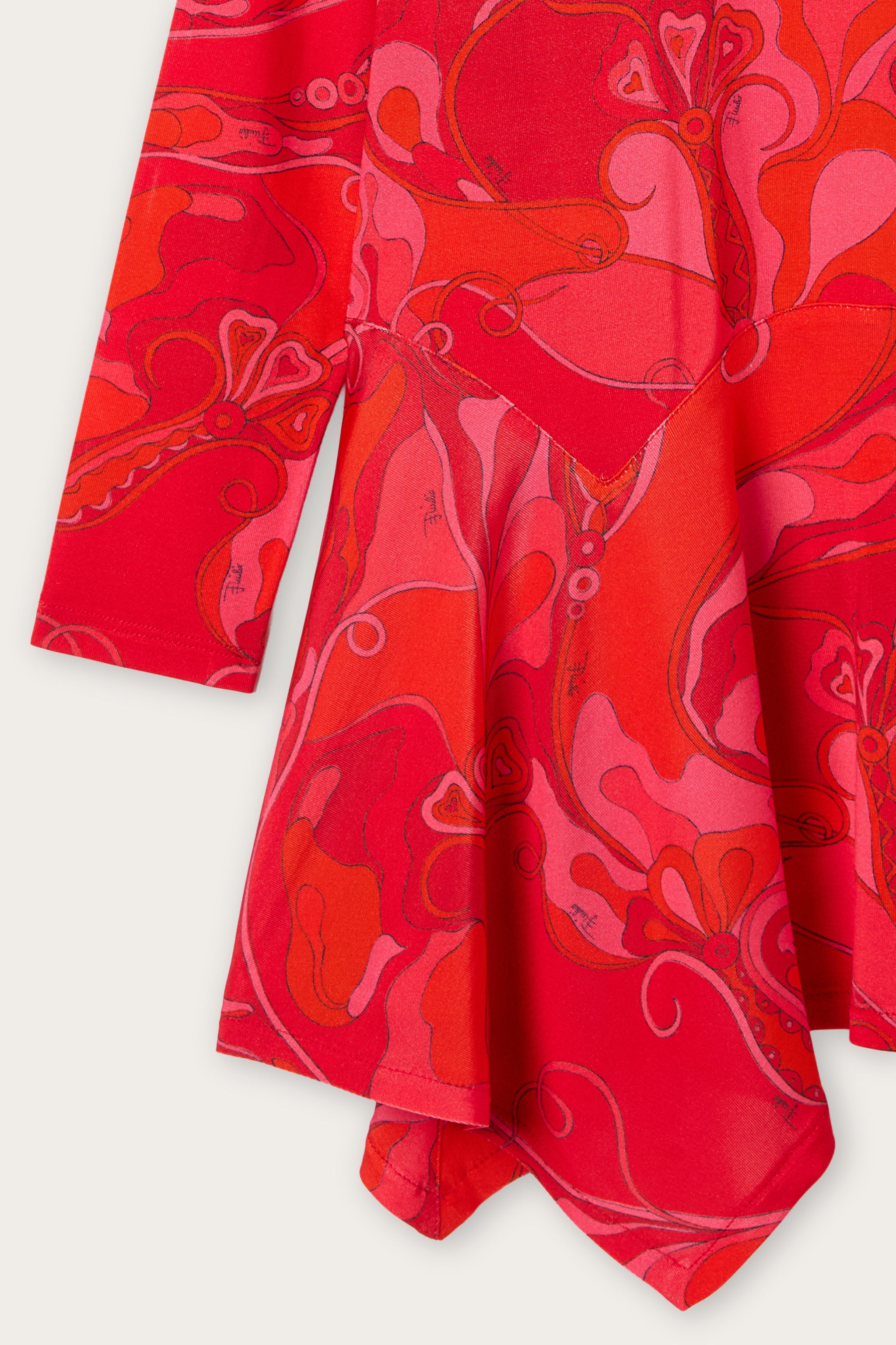 Pucci Asymmetrical Hem Dress with Orchidee Print