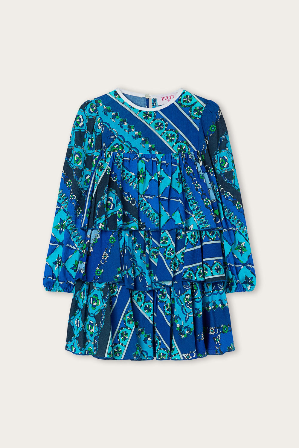 Pucci Festa Print Dress with Ruffles