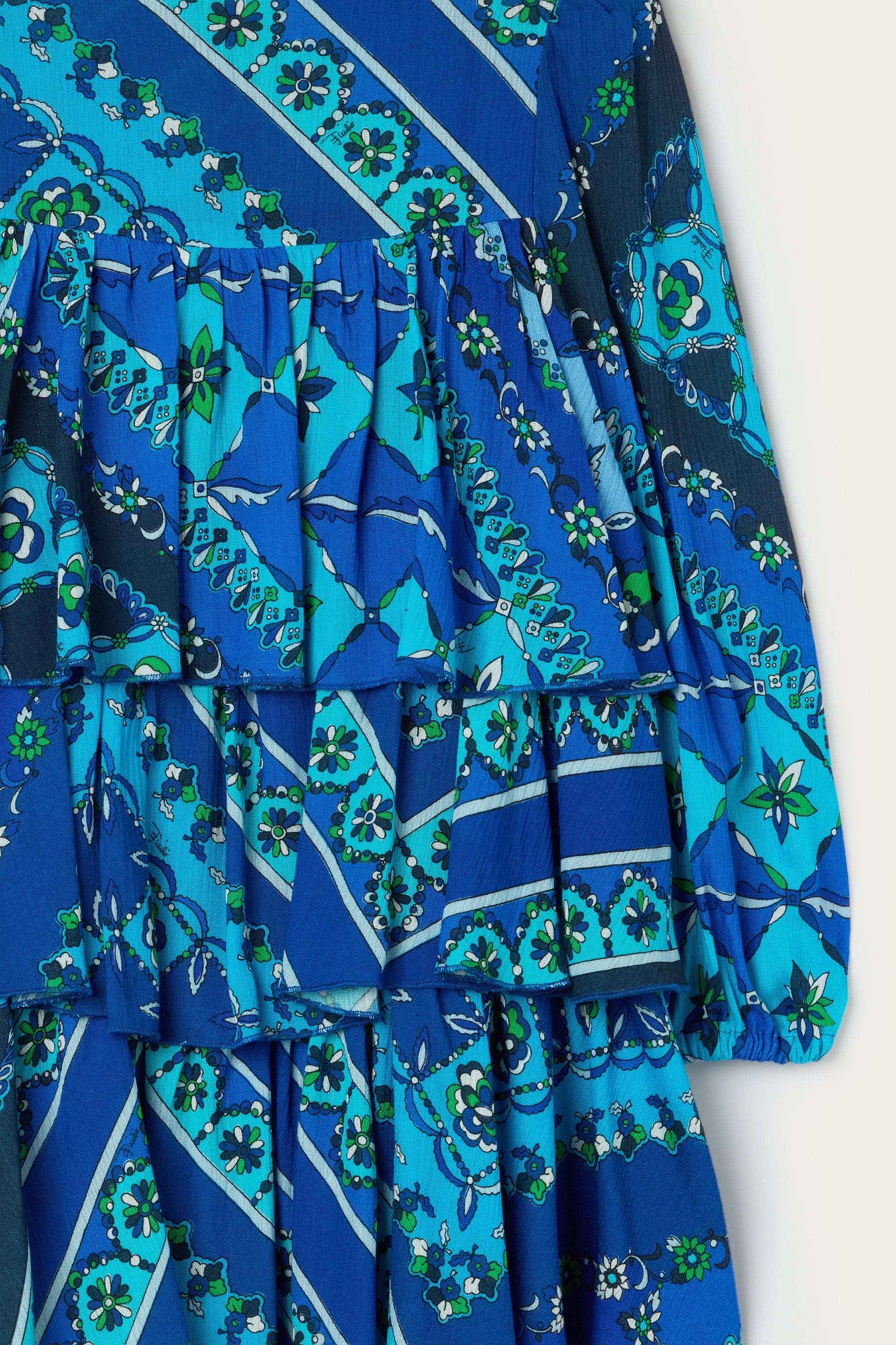 Pucci Festa Print Dress with Ruffles