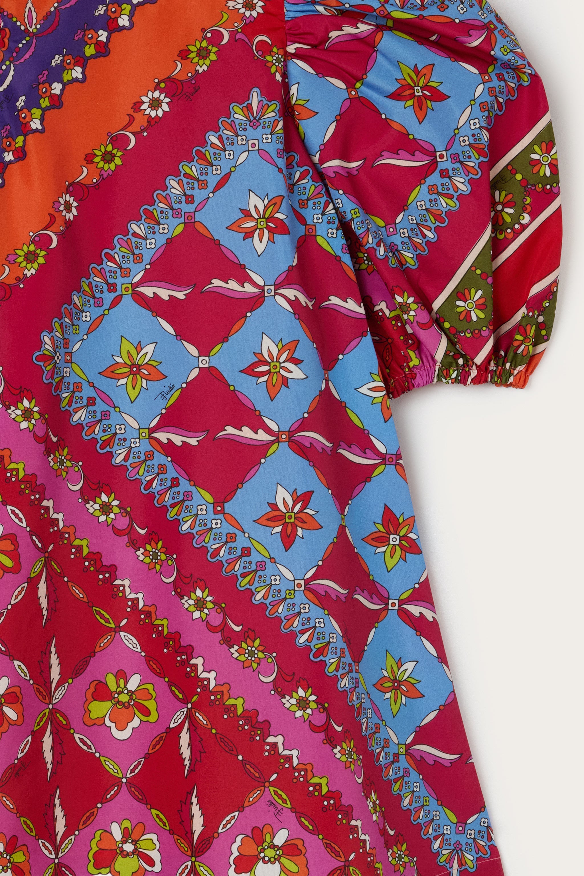 Pucci Festa Print Dress with Balloon Sleeves