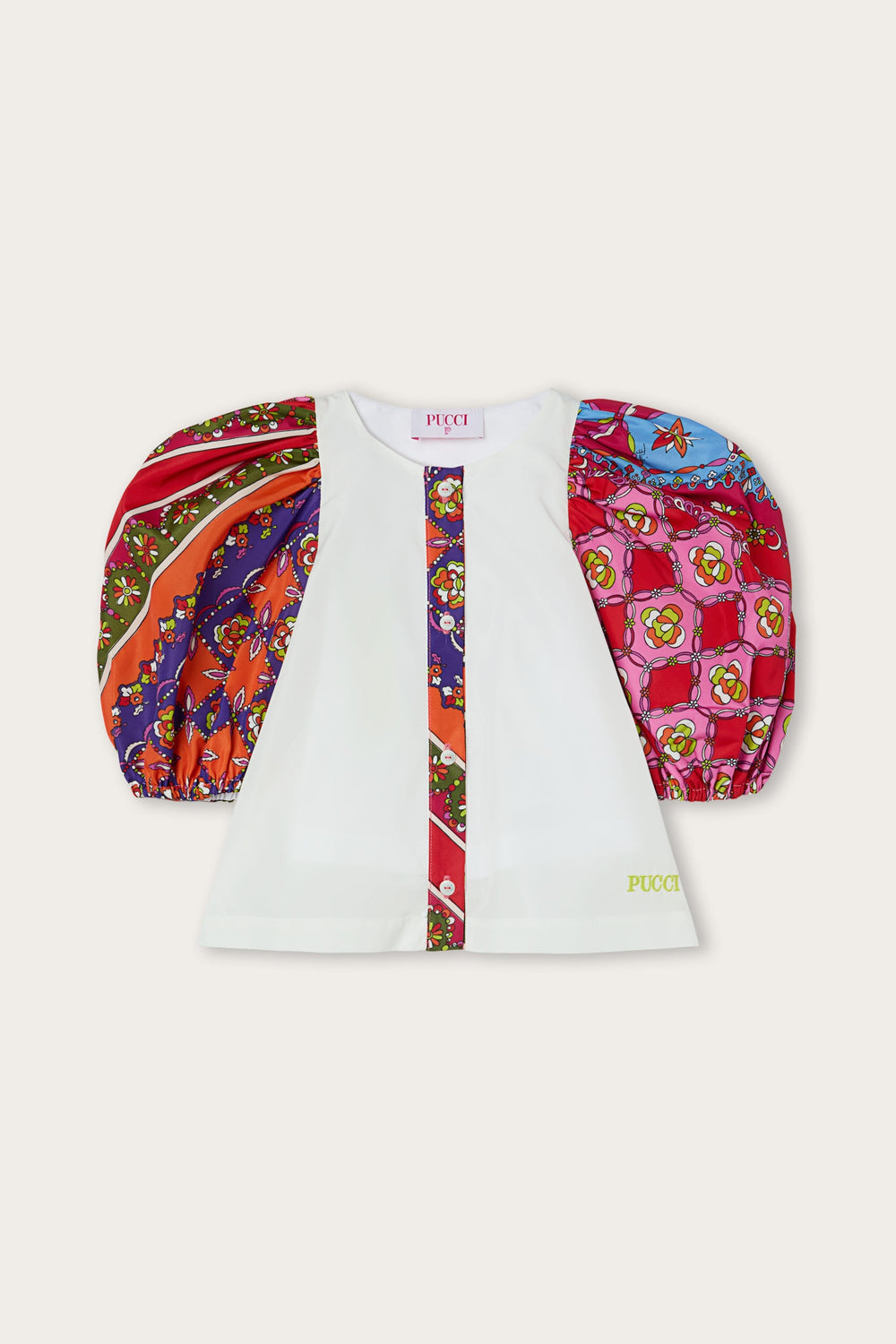Pucci Blouse with Printed Balloon Sleeves