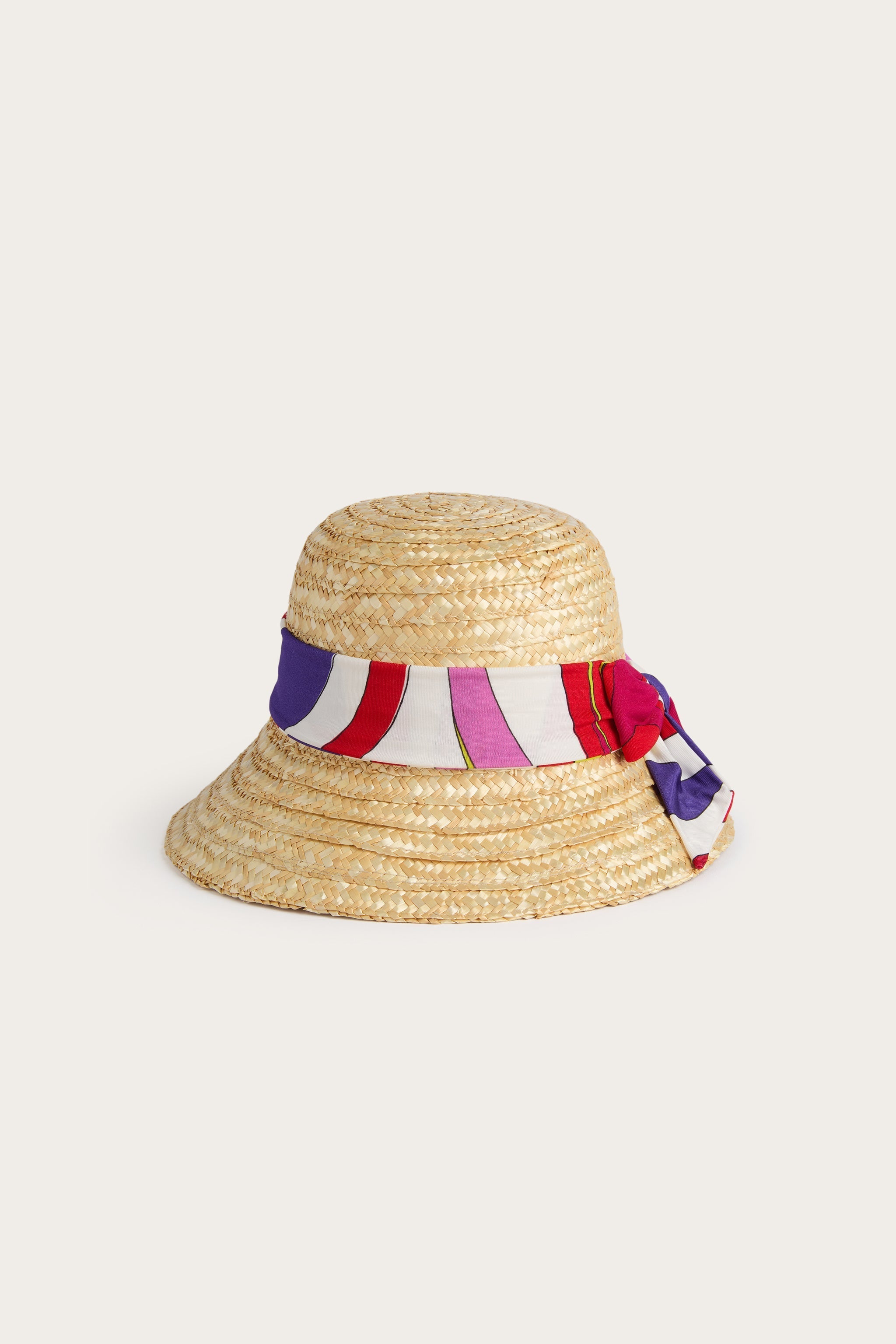 Pucci Straw Hat with Printed Bow