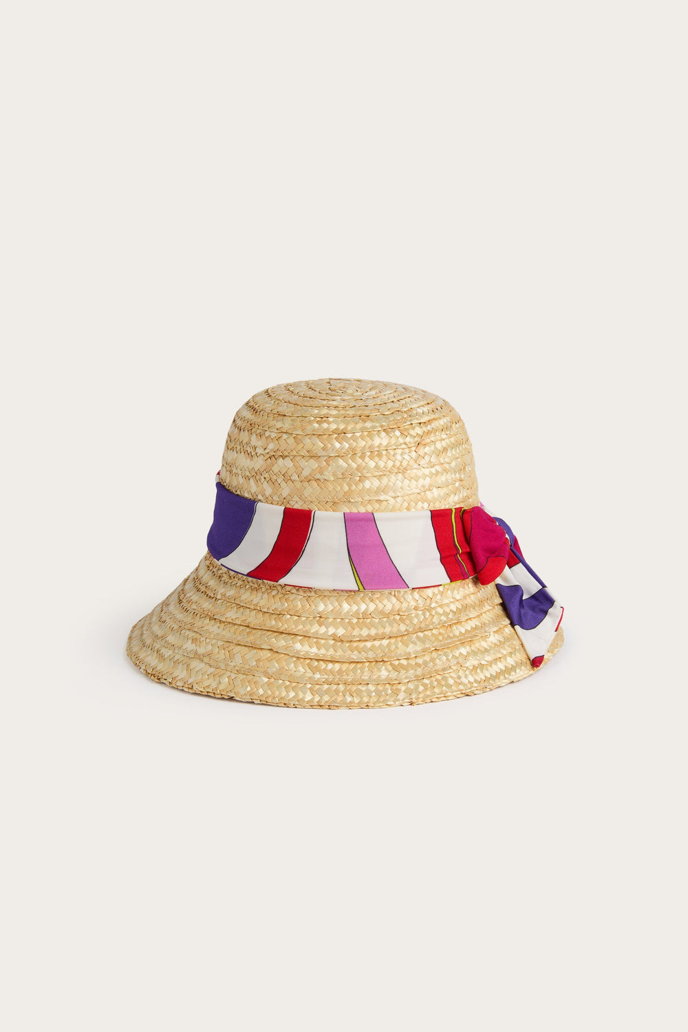 Pucci Straw Hat with Printed Bow