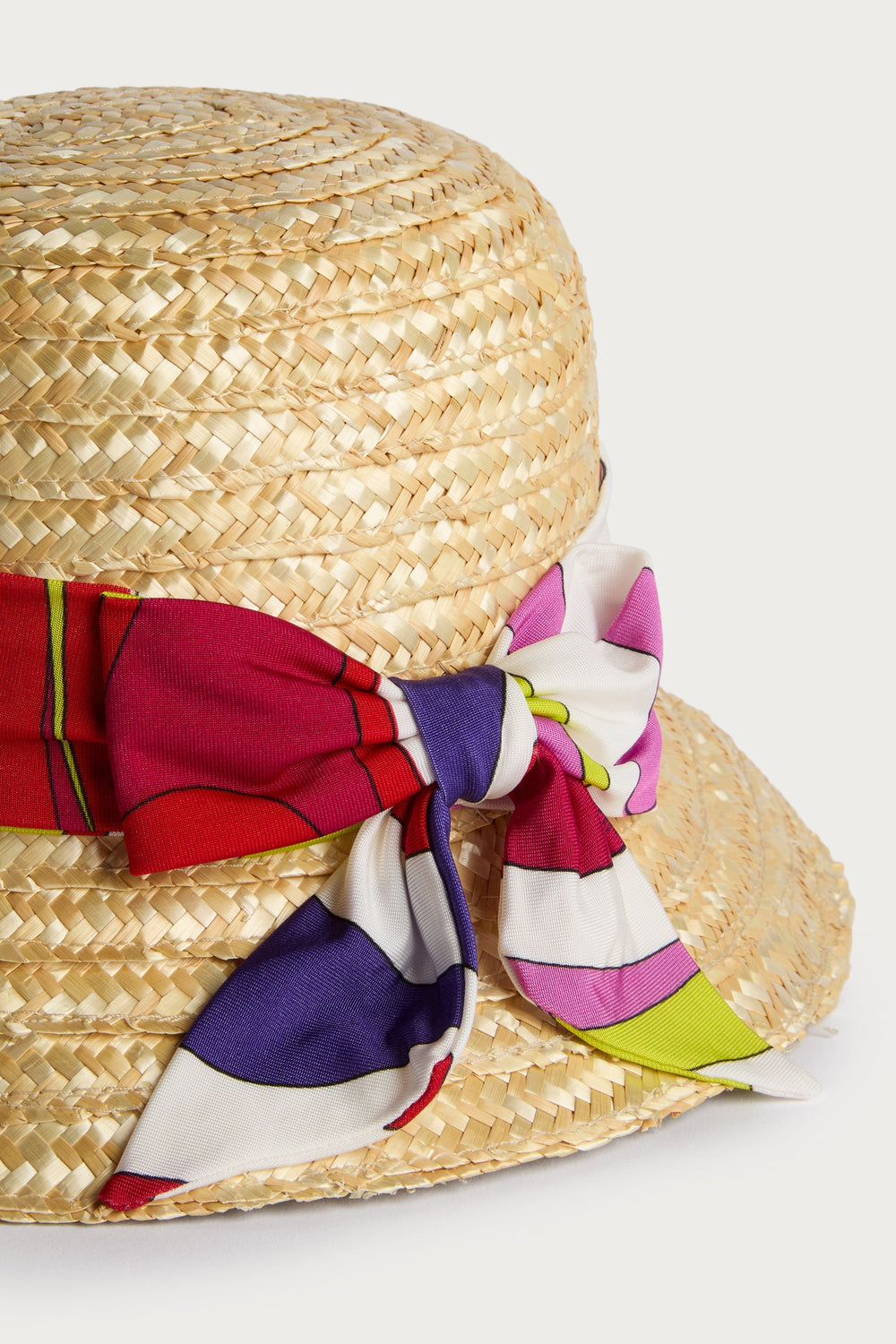 Pucci Straw Hat with Printed Bow