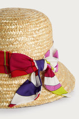 Pucci Straw Hat with Printed Bow