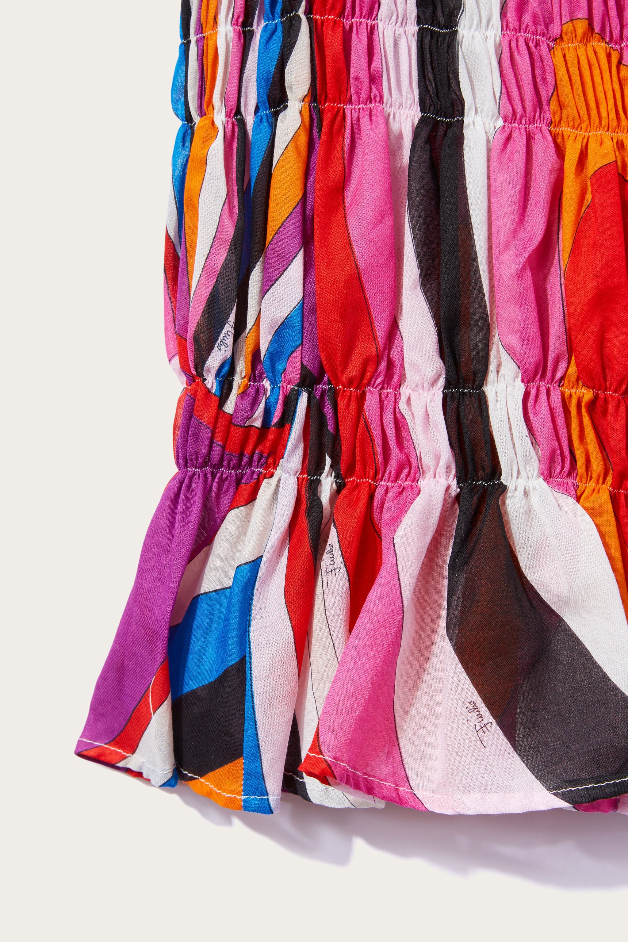 Pucci Iride-Print Smocked Dress