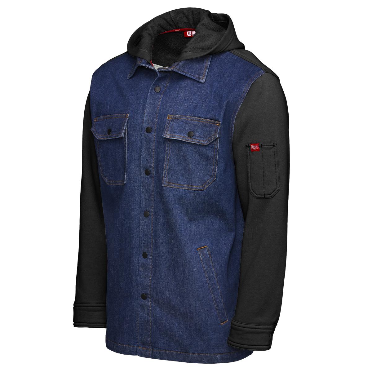 Red Kap Denim and Fleece Hooded Shirt Jacket