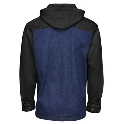 Red Kap Denim and Fleece Hooded Shirt Jacket
