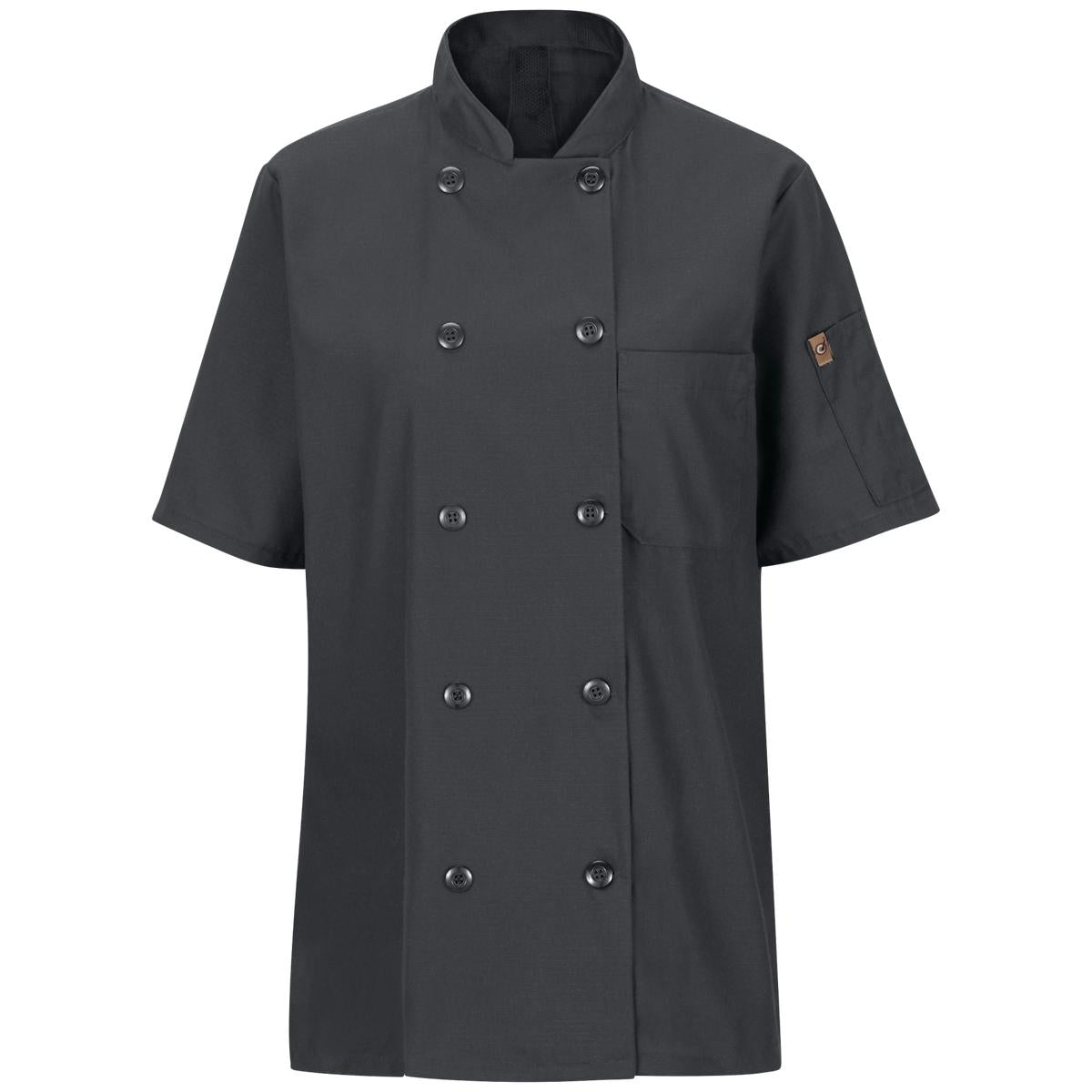 Red Kap Short Sleeve Chef Coat with OilBlok + MIMIX®