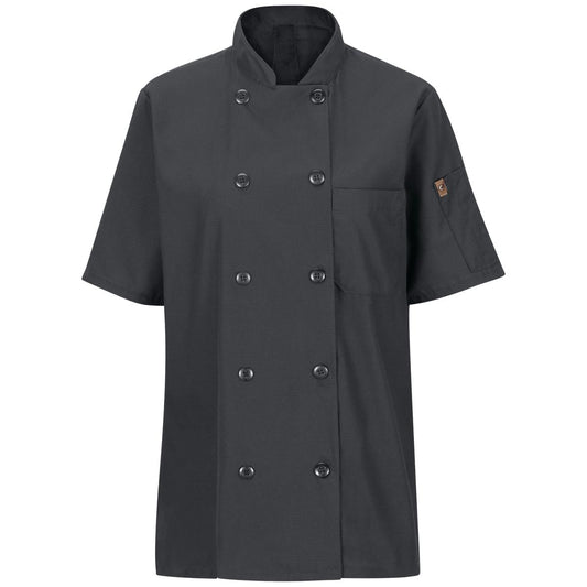 Red Kap Short Sleeve Chef Coat with OilBlok + MIMIX®
