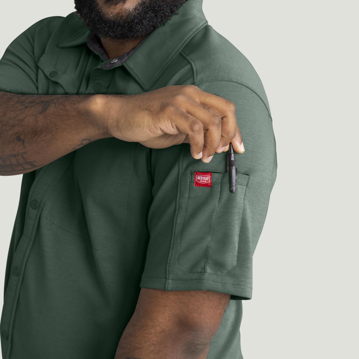 Red Kap Snap Front Jersey Short Sleeve Work Shirt