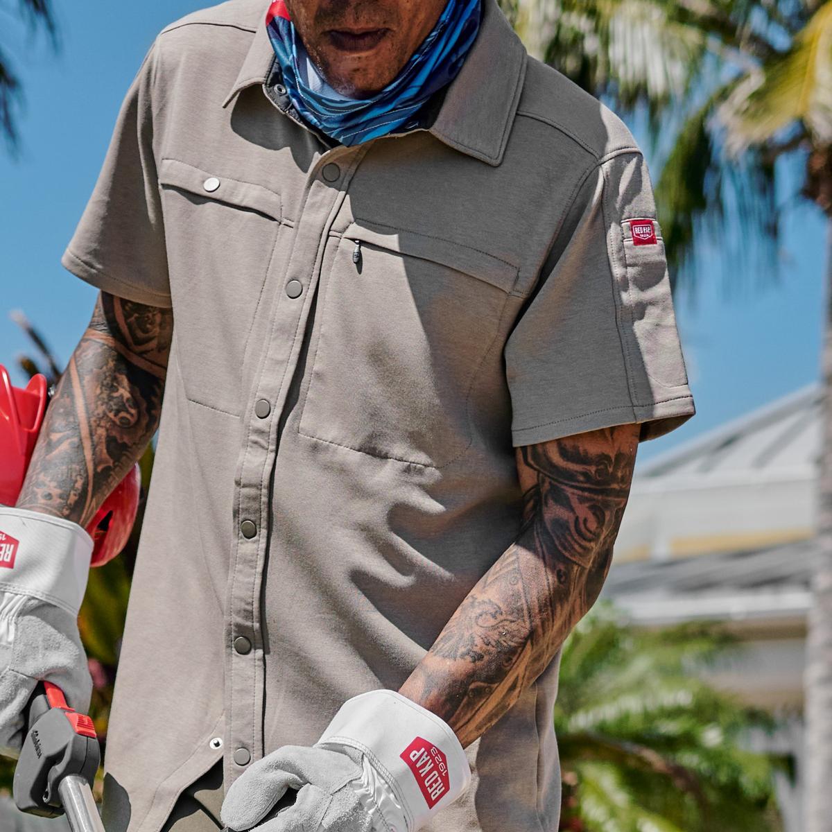 Red Kap Snap Front Jersey Short Sleeve Work Shirt