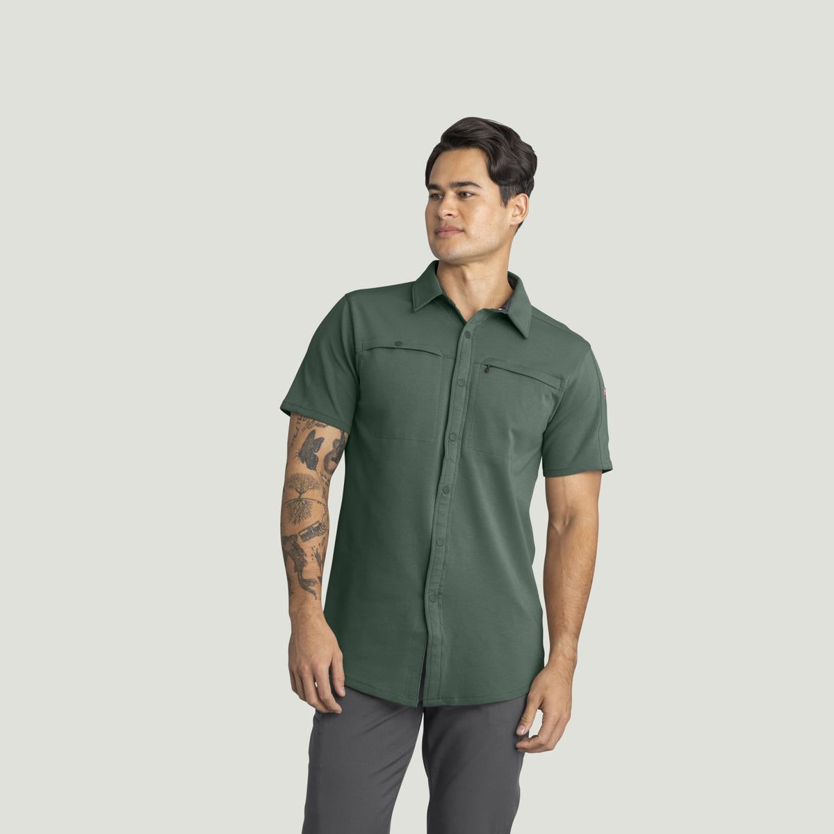Red Kap Snap Front Jersey Short Sleeve Work Shirt