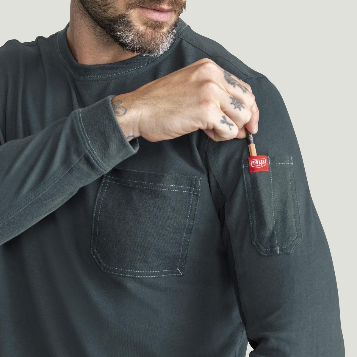 Red Kap Heavyweight Long Sleeve Cotton Pocket T-Shirt