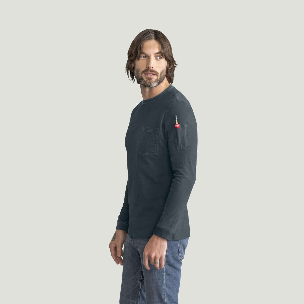 Red Kap Heavyweight Long Sleeve Cotton Pocket T-Shirt