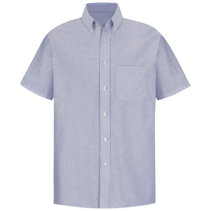 Red Kap Short Sleeve Striped Executive Oxford Dress Shirt